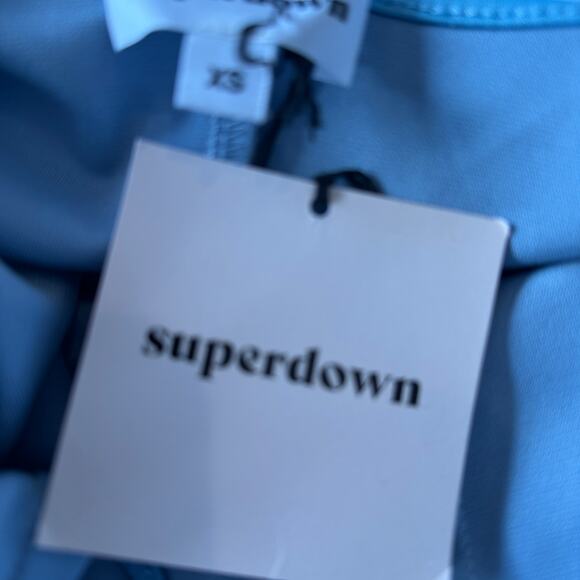 Superdown Baby Blue Sporty Maxi Dress XS Tank Bodycon Bloquette Ruby $88 NEW - Picture 8 of 8